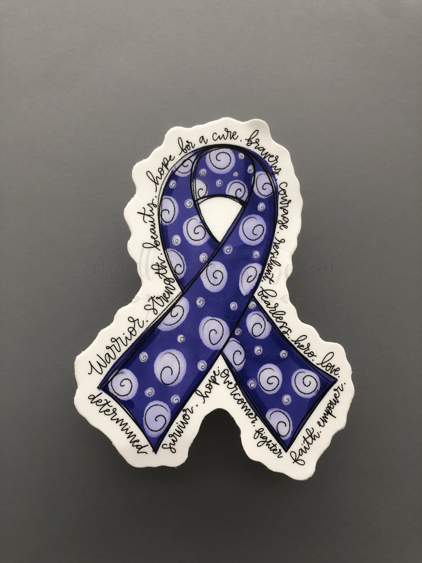 Hand drawn cancer awareness ribbon in Blue