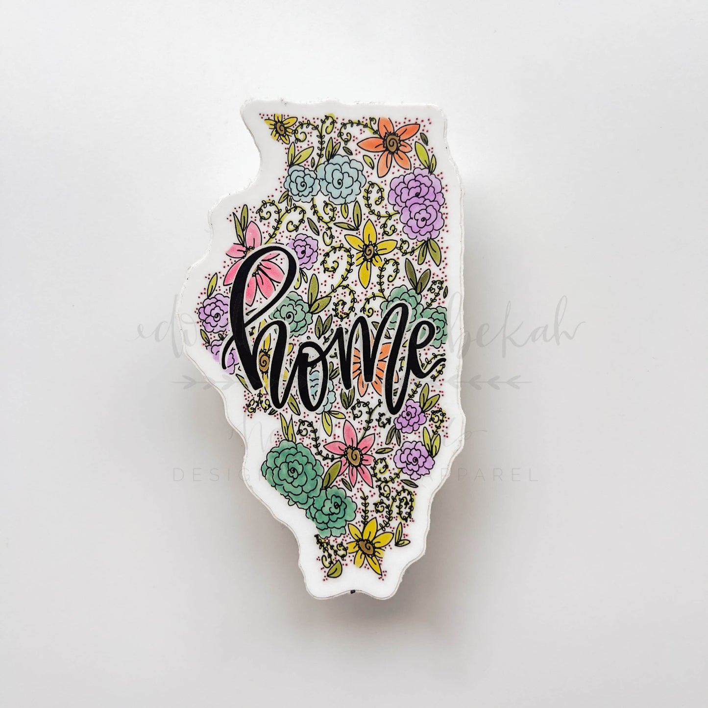 Illinois Floral Home Sticker - Sticker