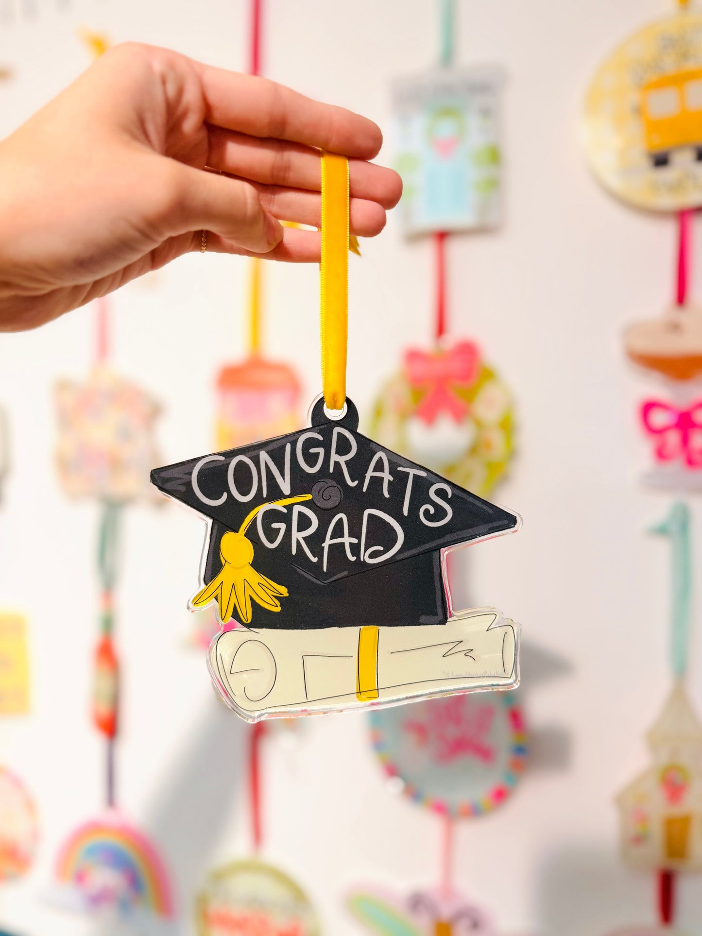 Congrats Grad Graduation Cap Acrylic Ornament
