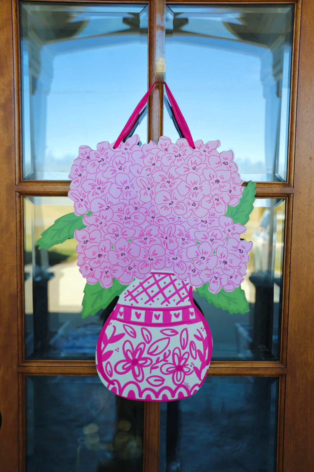 Pink hydrangea Doorhanger