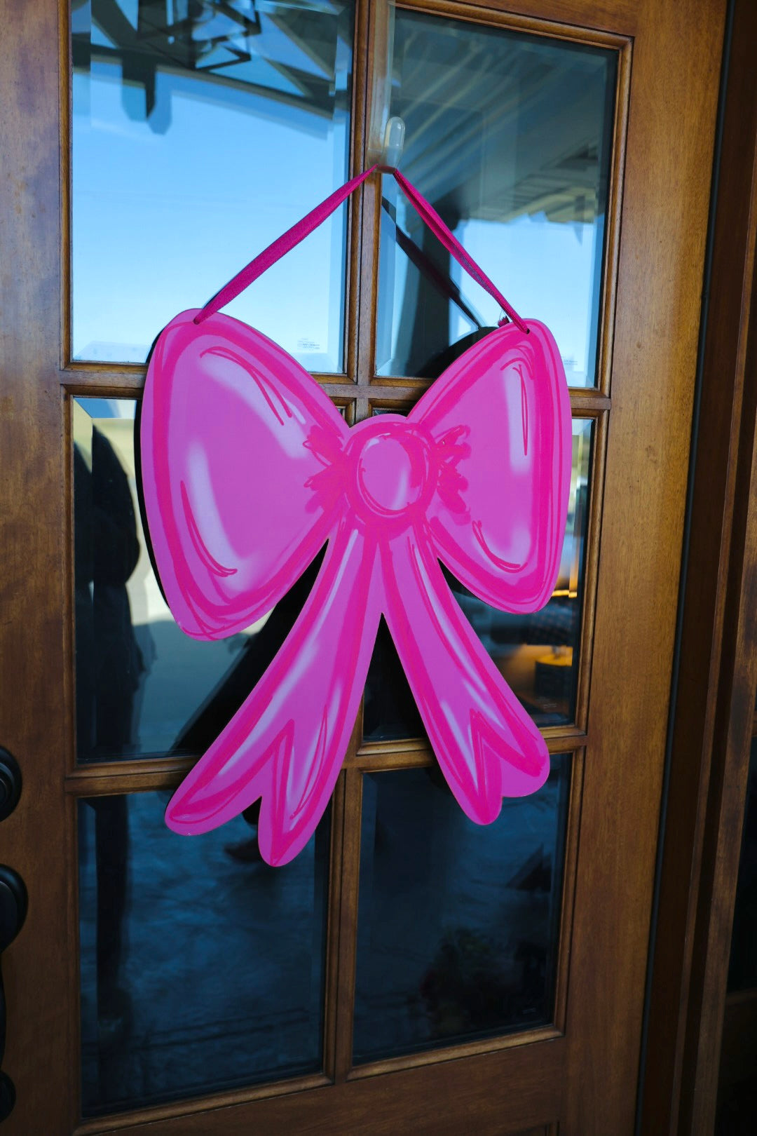 Pink Bow Doorhanger