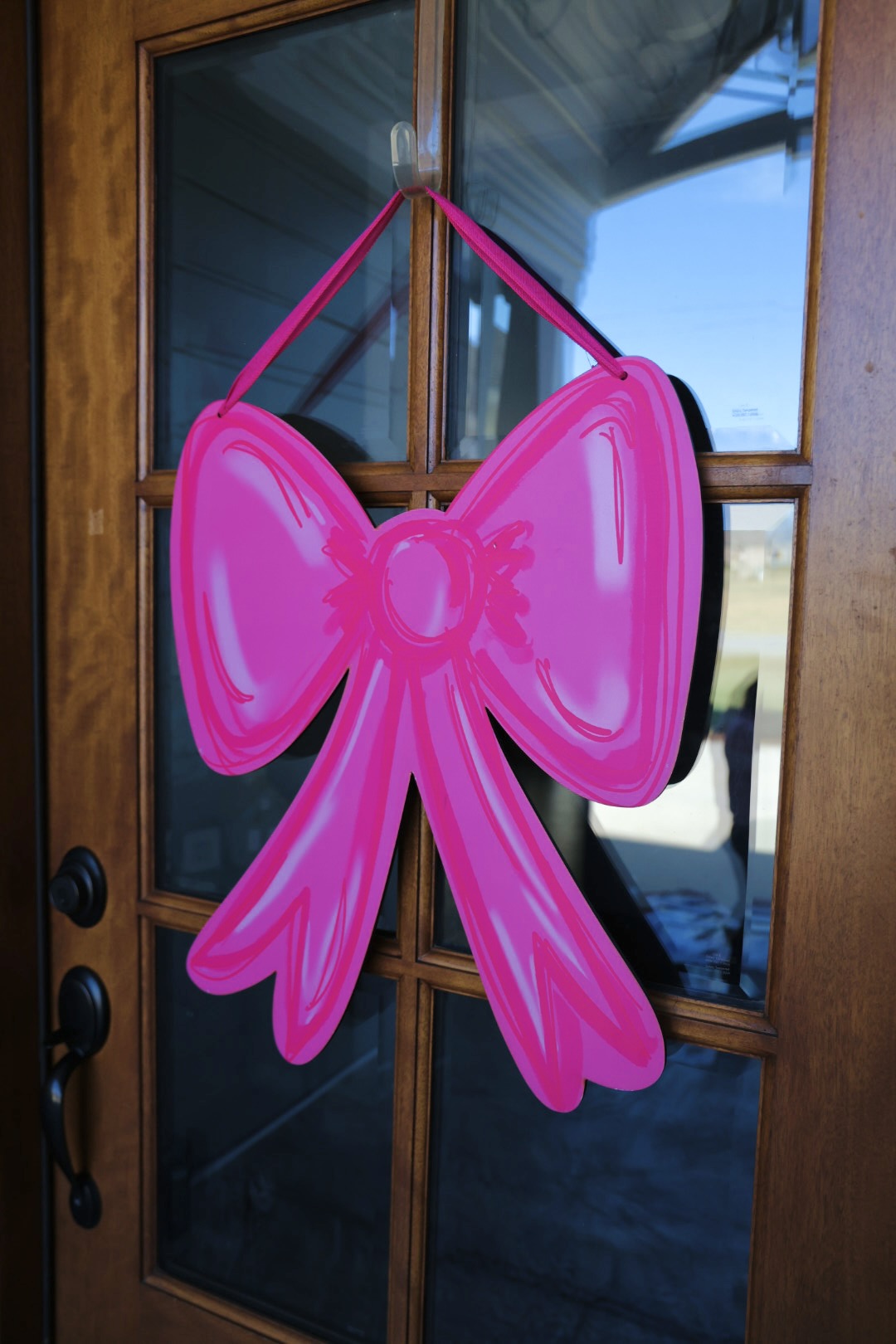 Pink Bow Doorhanger