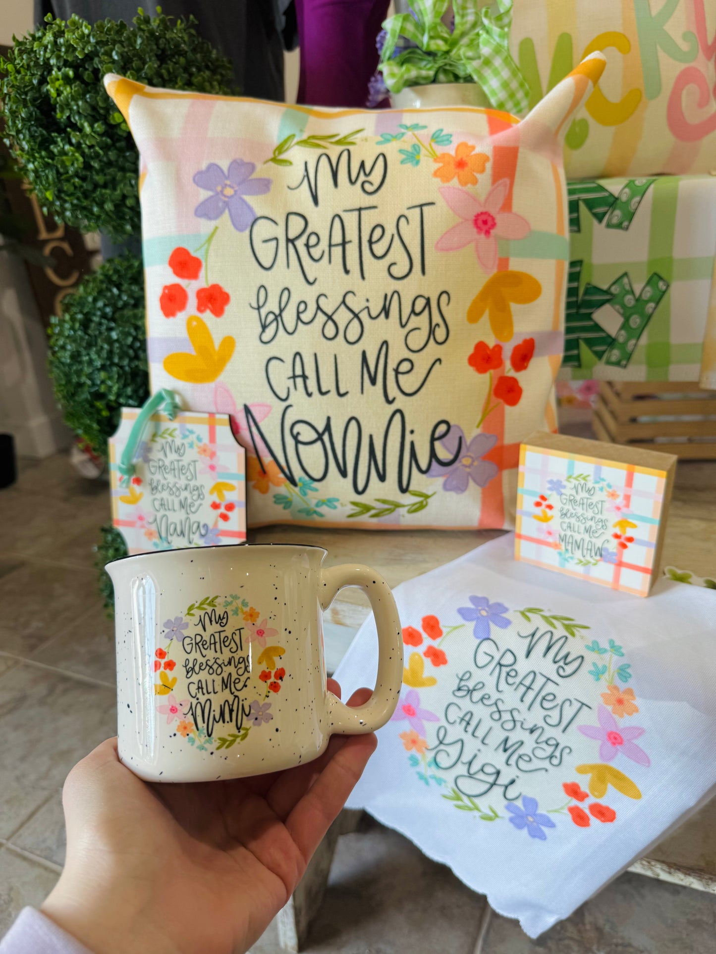 My Greatest Blessings Call Me *Custom Name* Pillow