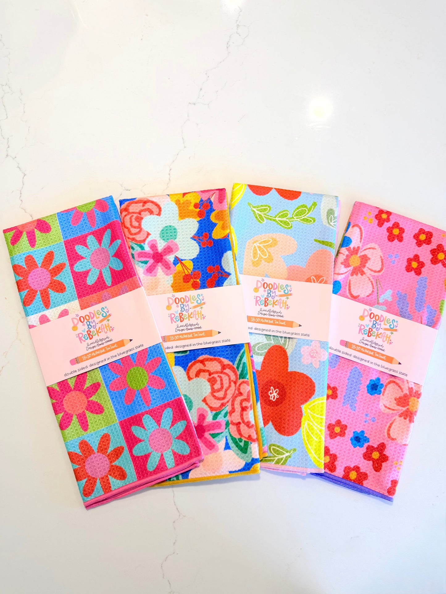 Hippie Daisy- Microfiber Waffle Weave Tea Towel