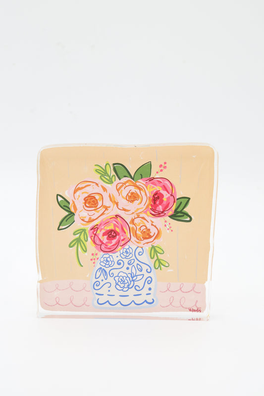 Carrie Mae Floral Acrylic Shelf Sitter