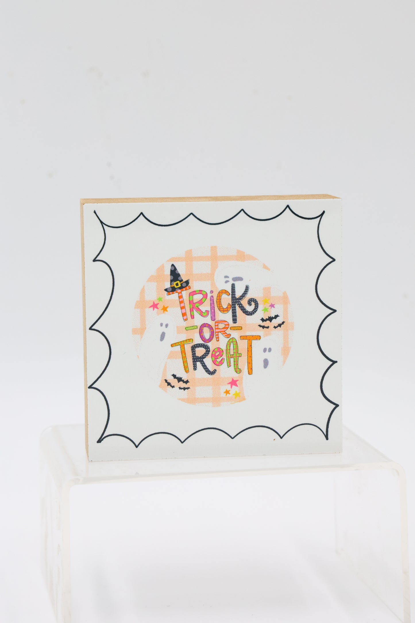 Trick or Treat with Ghosts 4x4 Block