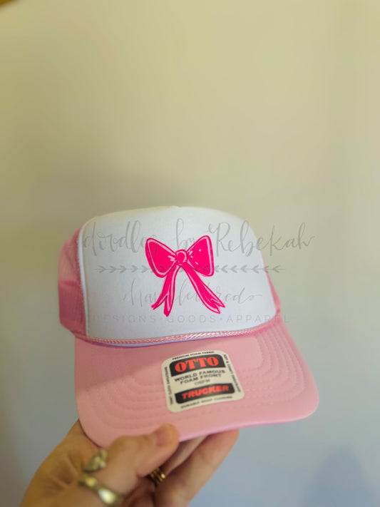 Pink Bow Trucker Hat