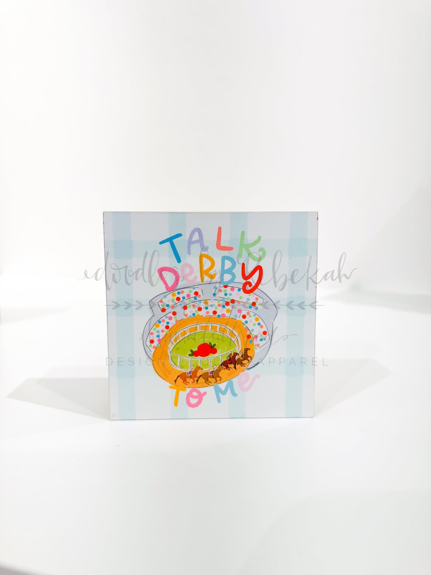 Talk Derby to Me Polka Dots 4x4 Block