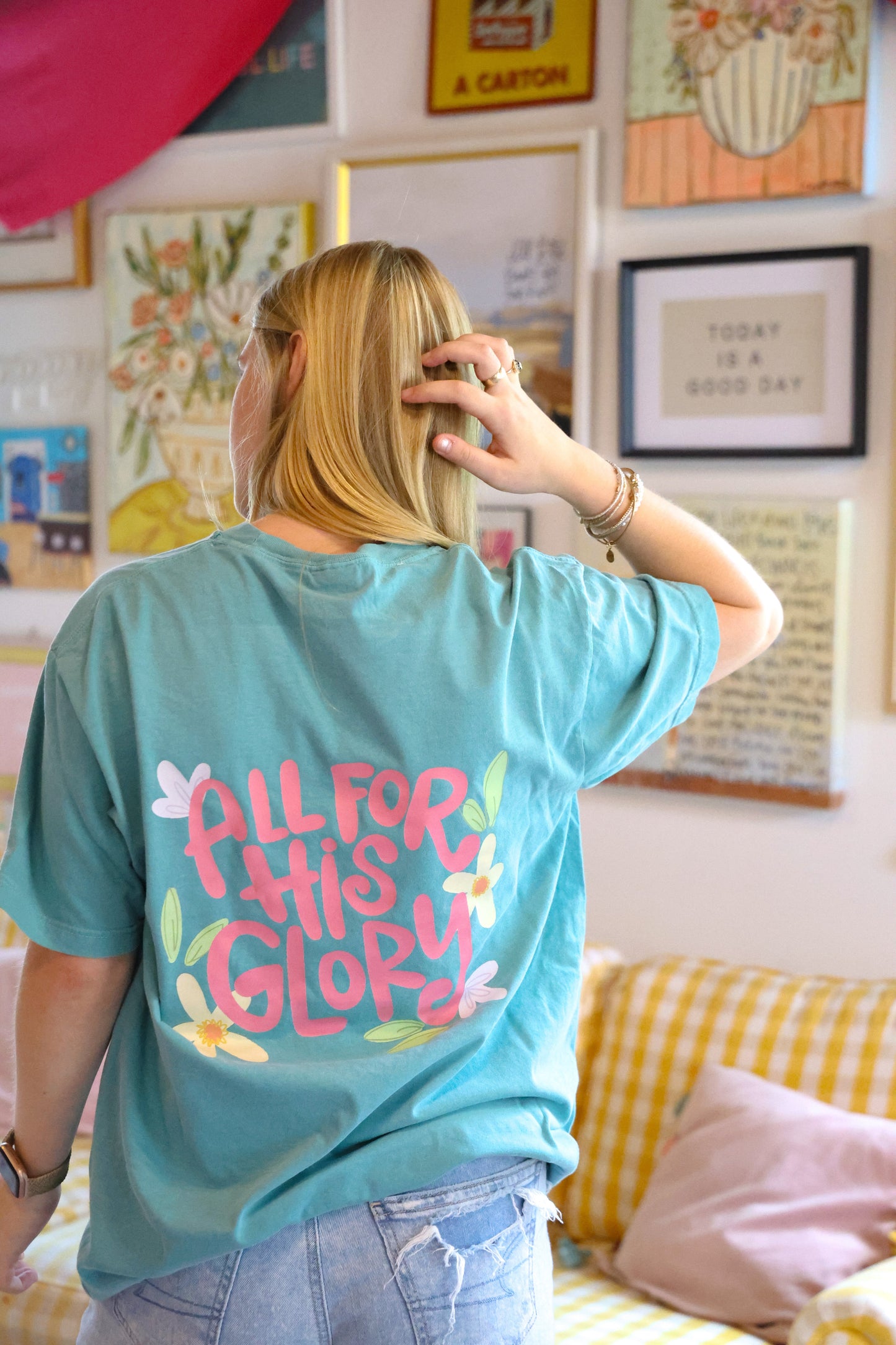 All For His Glory Seafoam Tee