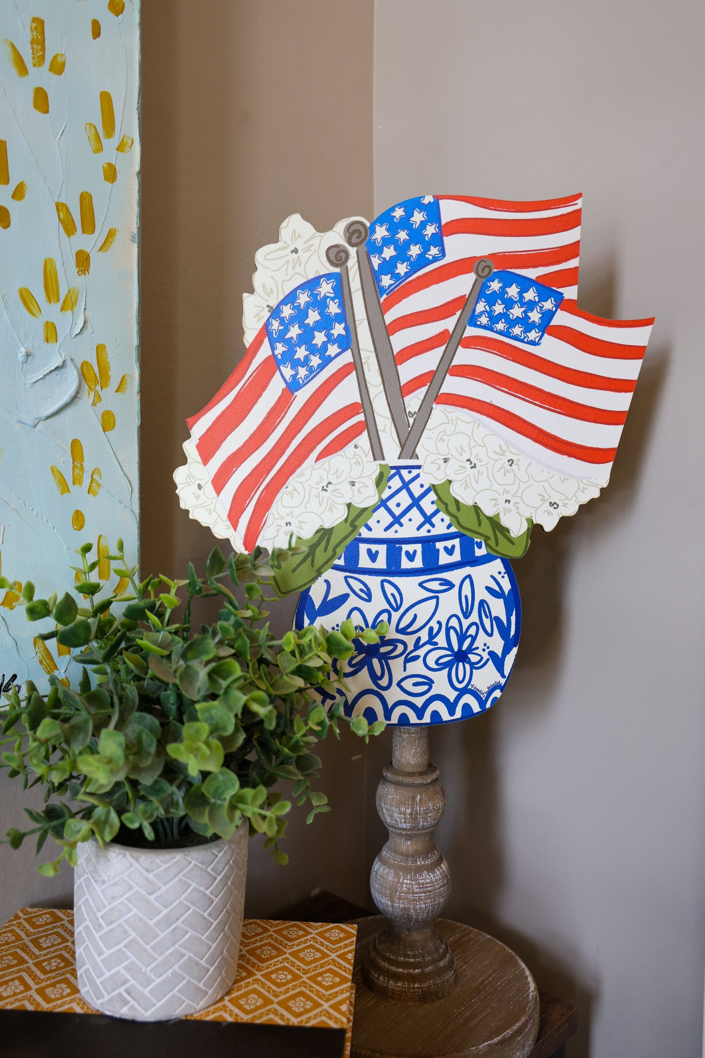 4th Flags Hydrangea Topper/Attachment