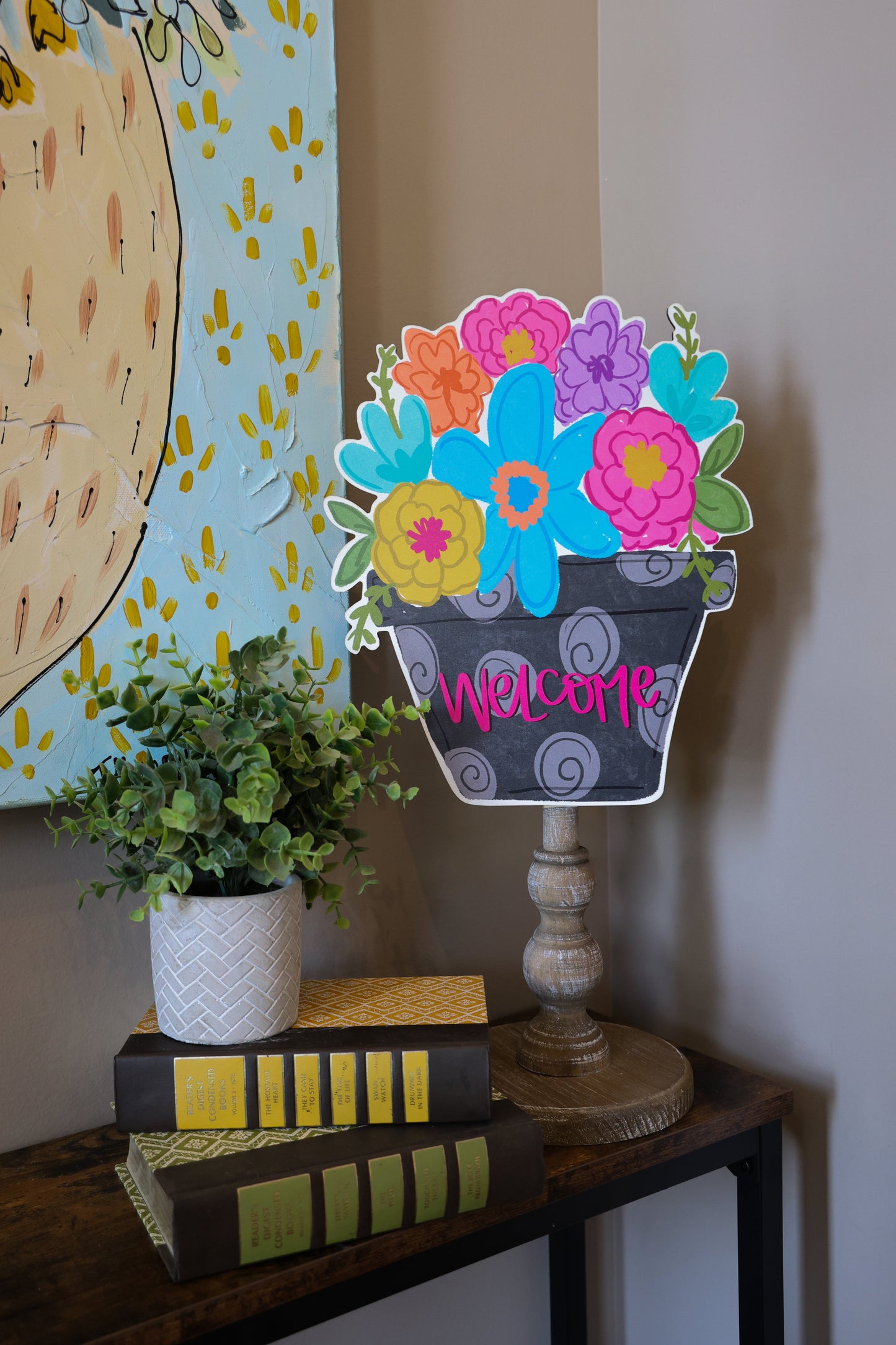 Welcome Flower Pot Topper