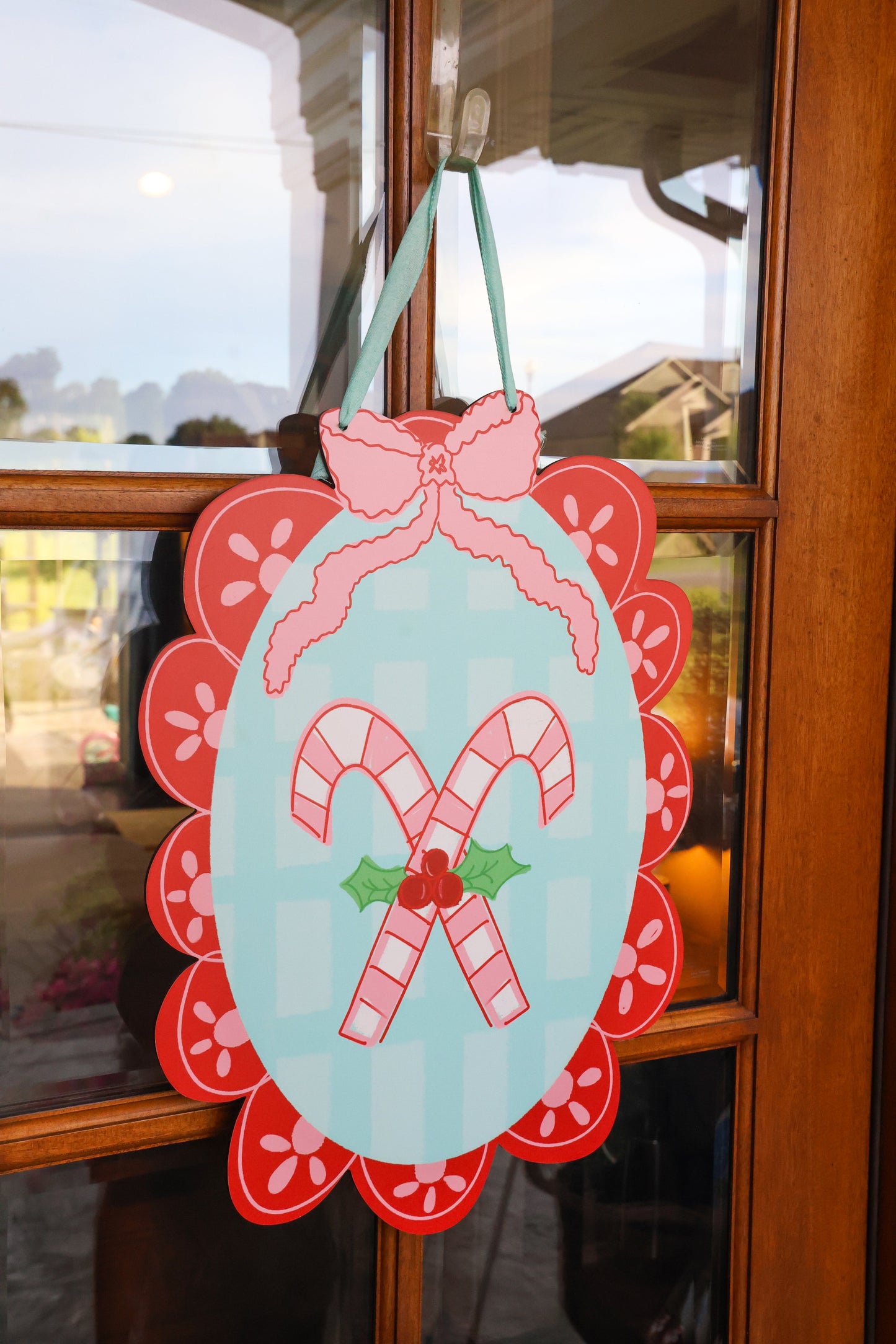 Scalloped Candy Canes Doorhanger