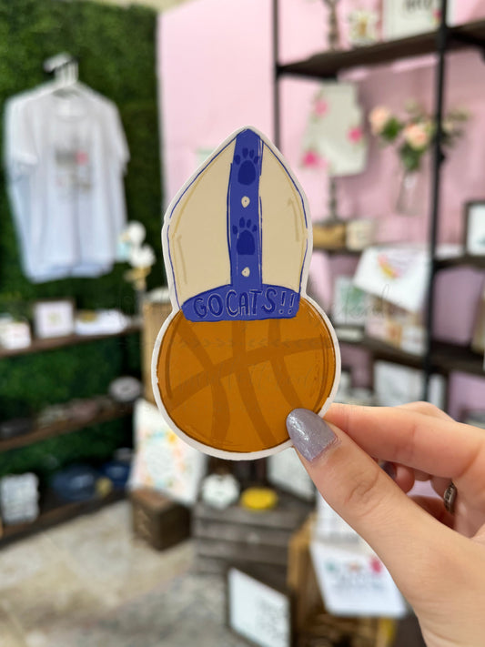 Go Cats Pope Hat Sticker