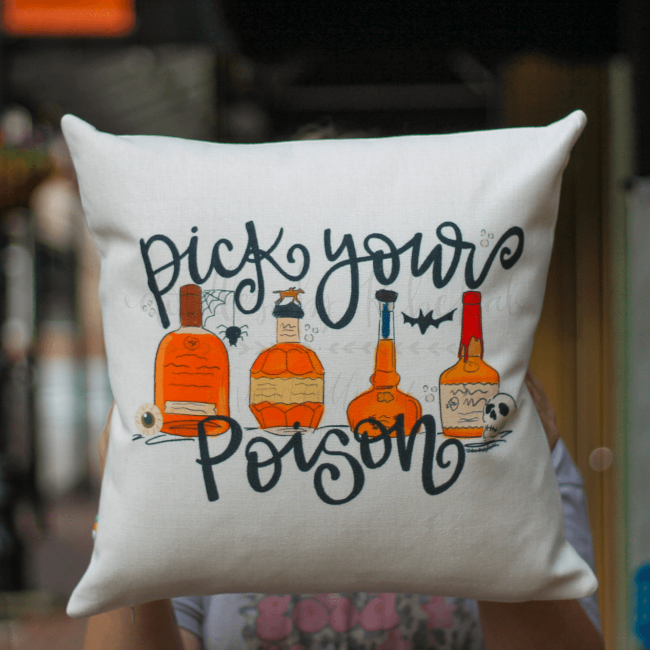 Pick Your Poison Bourbon Square Pillow