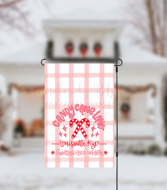 Candy Cane Lane Garden Flag (Custom)