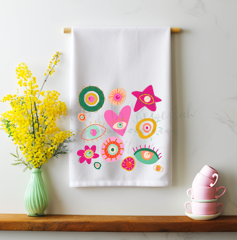 Evil Eye Collage Tea Towel