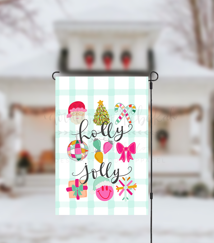 Holly Jolly 9 icons Garden Flag