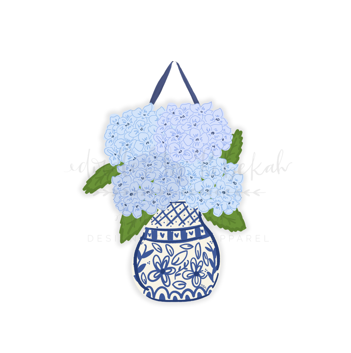 Blue Hydrangea Doorhanger