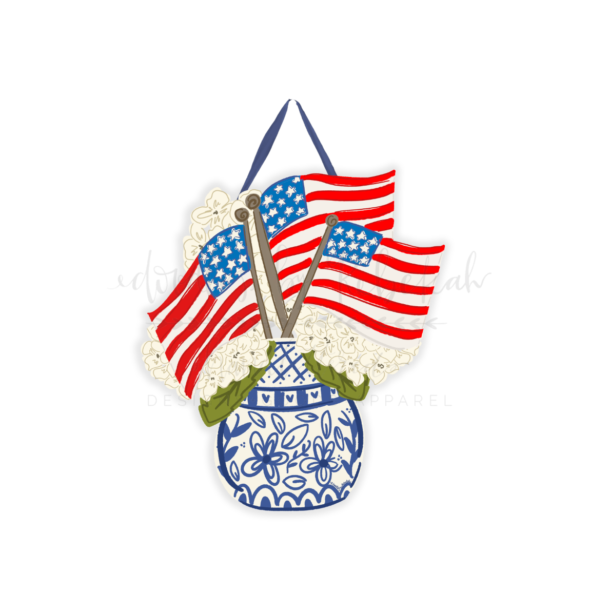 Chinoiserie Flags Doorhanger