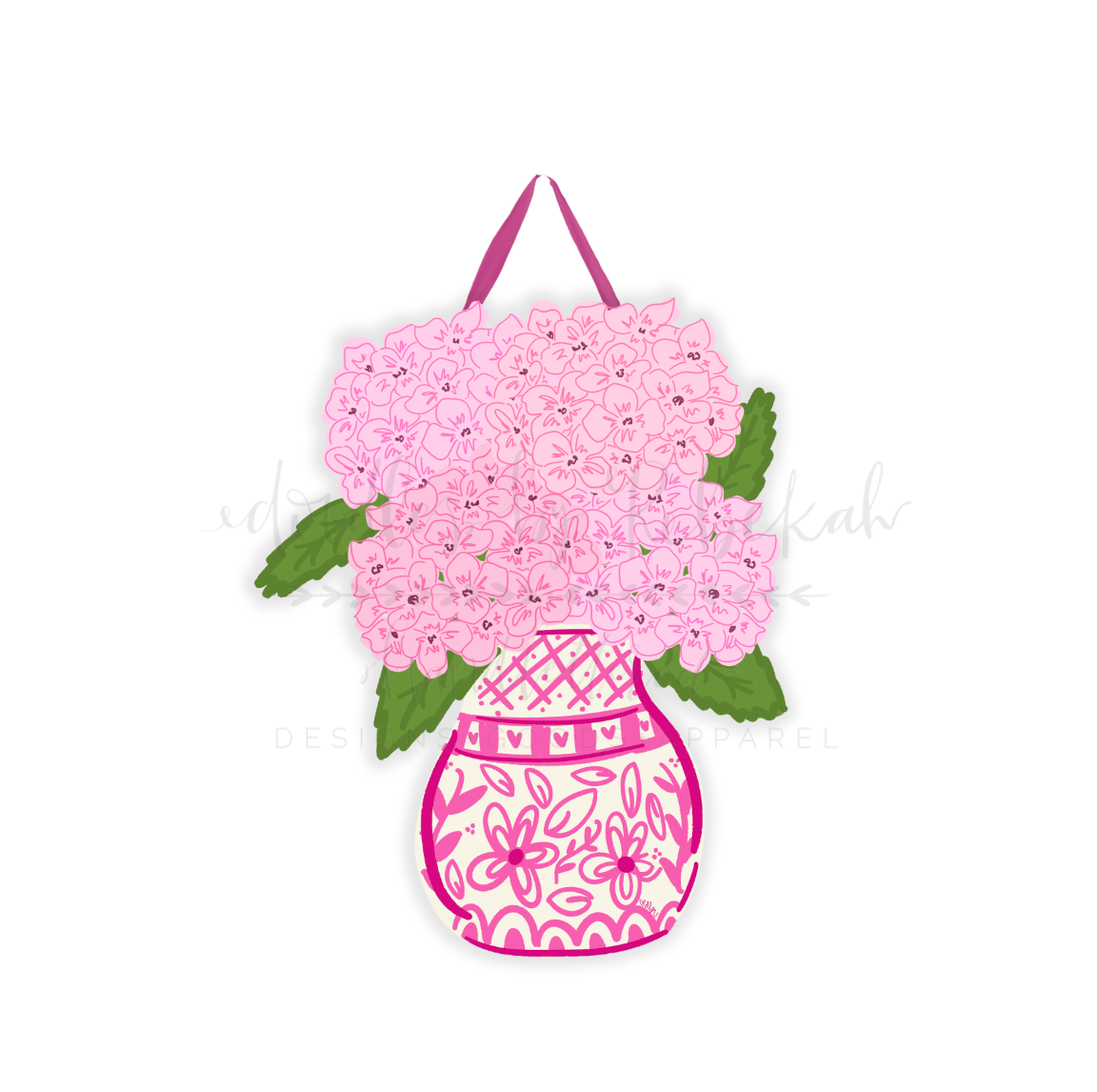 Pink hydrangea Doorhanger