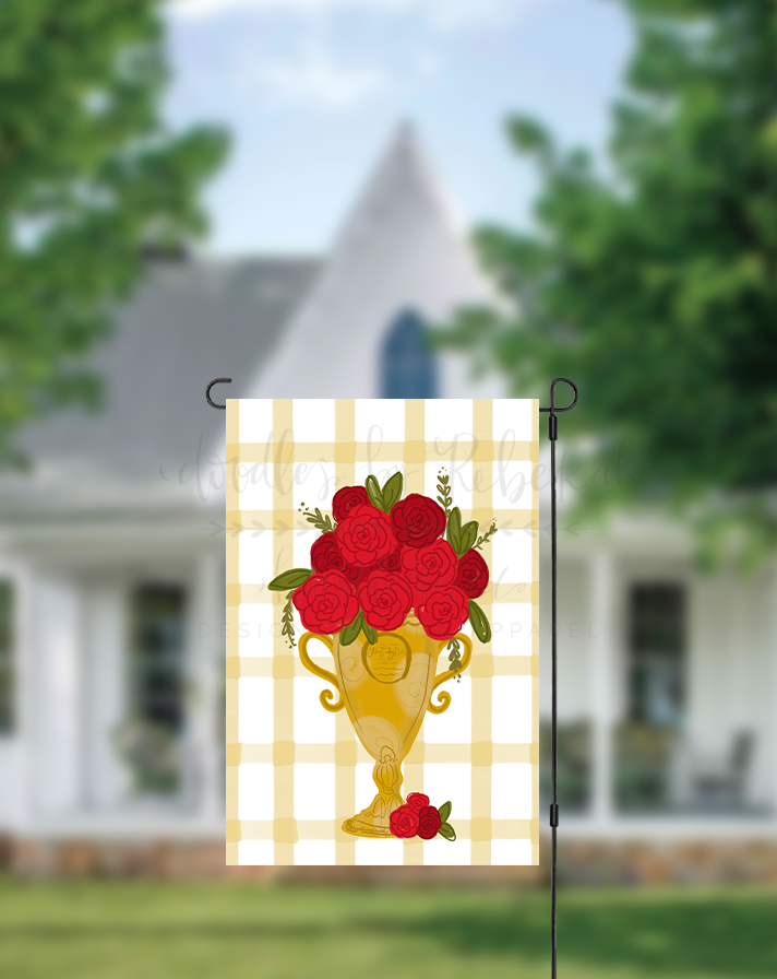 Derby Trophy with Roses Garden Flag