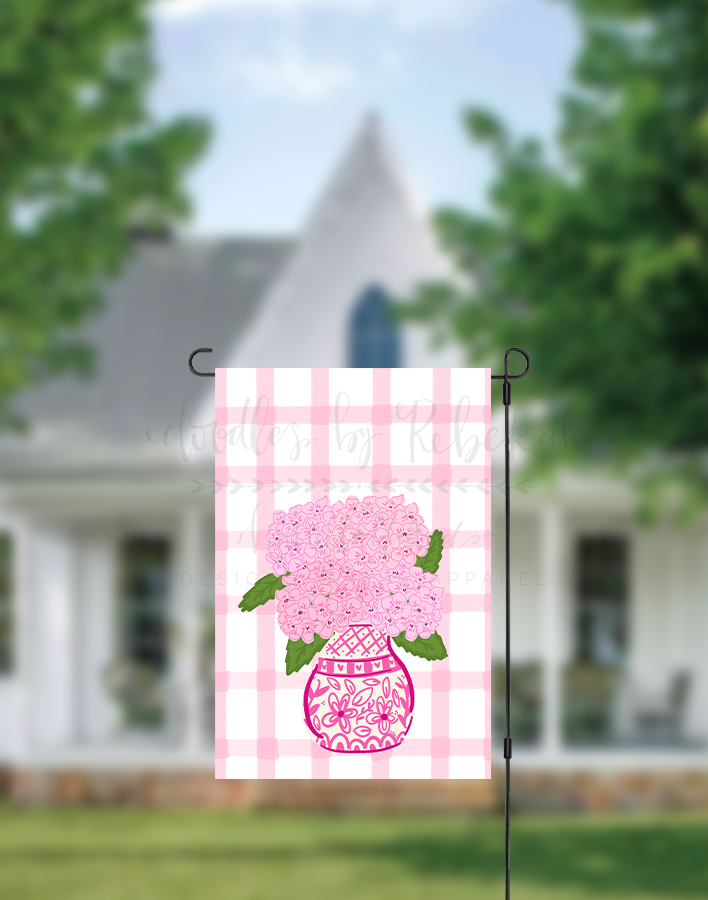 Pink Hydrangea Garden Flag
