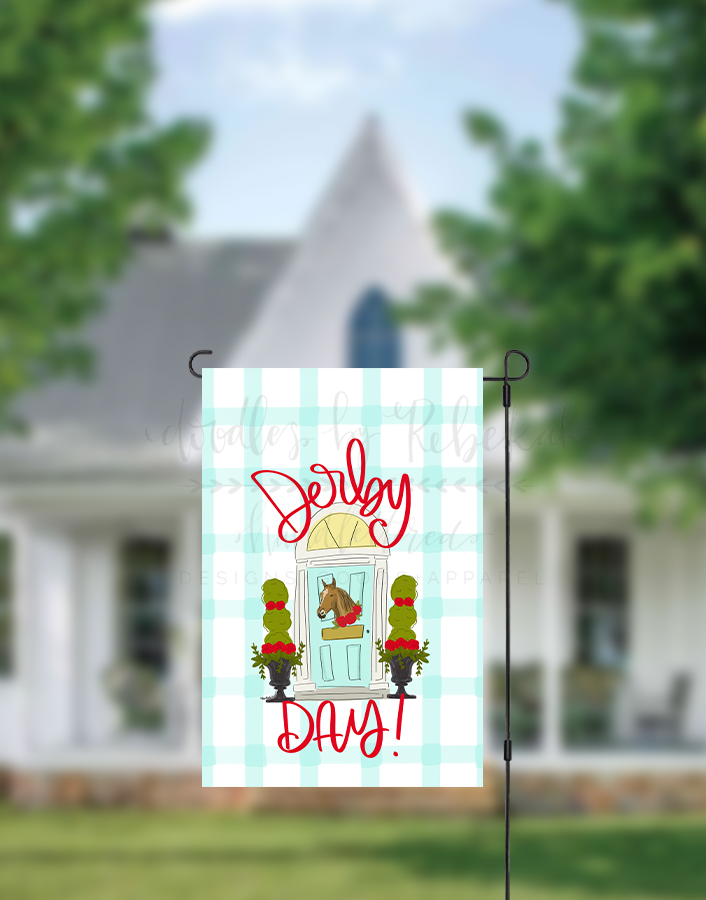 Derby Day Door Garden Flag