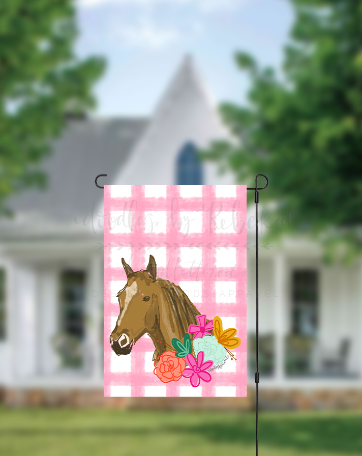Floral Horse Garden Flag