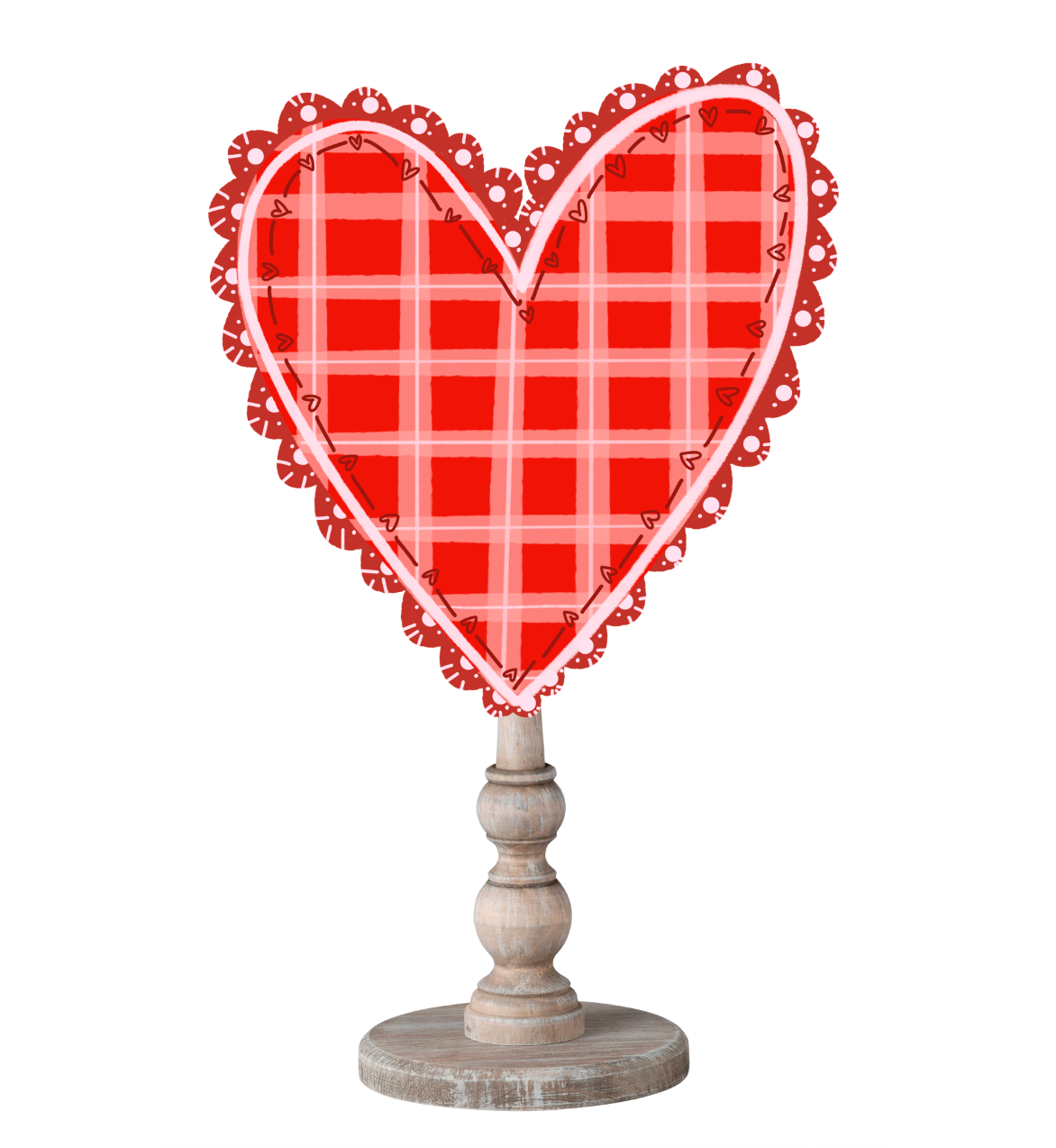 Gingham Red Heart Topper