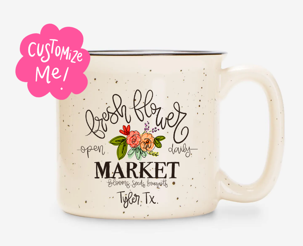 Fresh Flower Market Custom Town Camper Mug