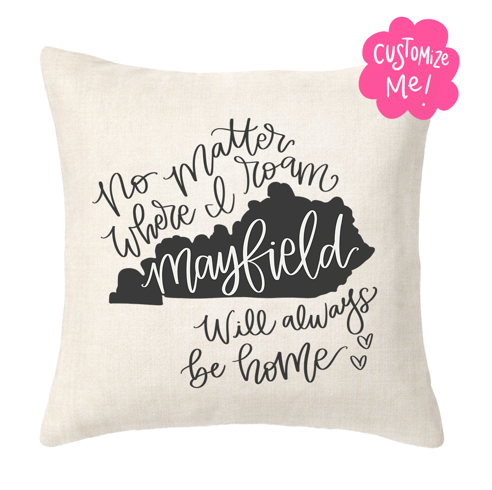 No Matter Where I Roam Custom Town Square Pillow