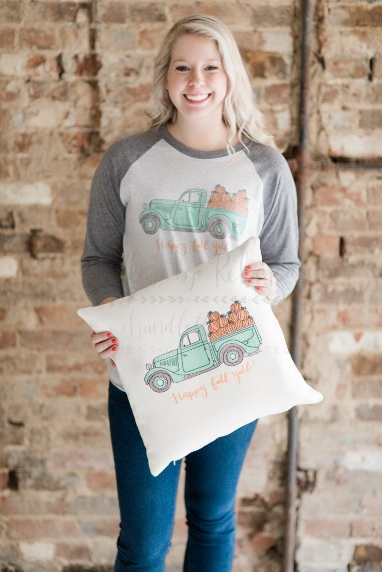 Happy Fall Y'all! Pillow - Doodles by Rebekah