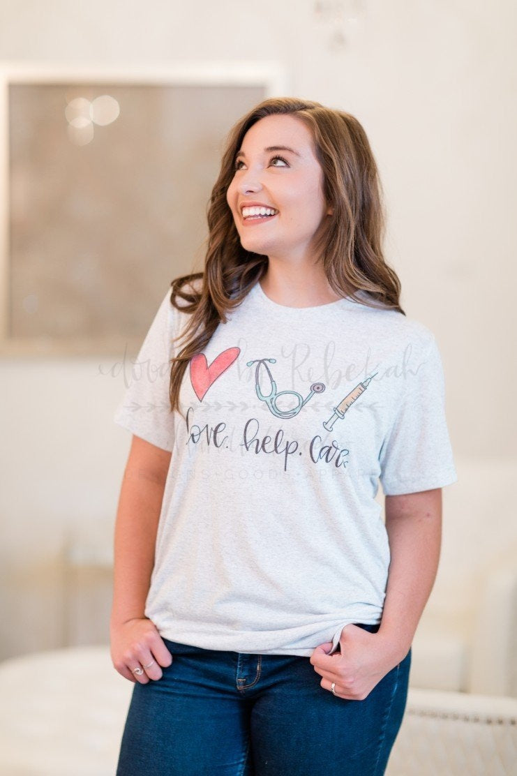 Nurse White Fleck Tee - Doodles by Rebekah
