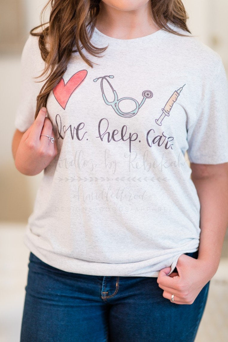 Nurse White Fleck Tee - Doodles by Rebekah
