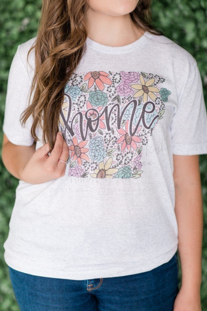 Arkansas Floral Tee - Doodles by Rebekah