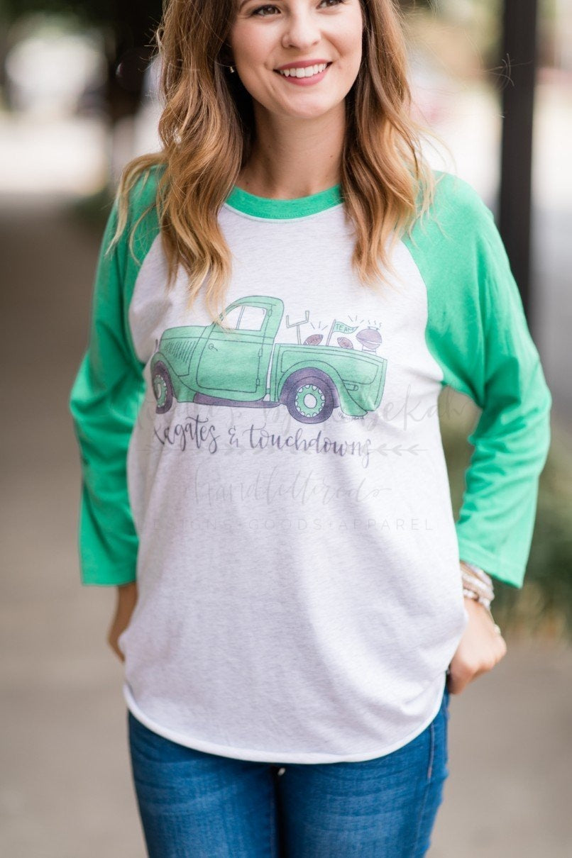 Tailgates & Touchdowns Tee - Baseball Tee