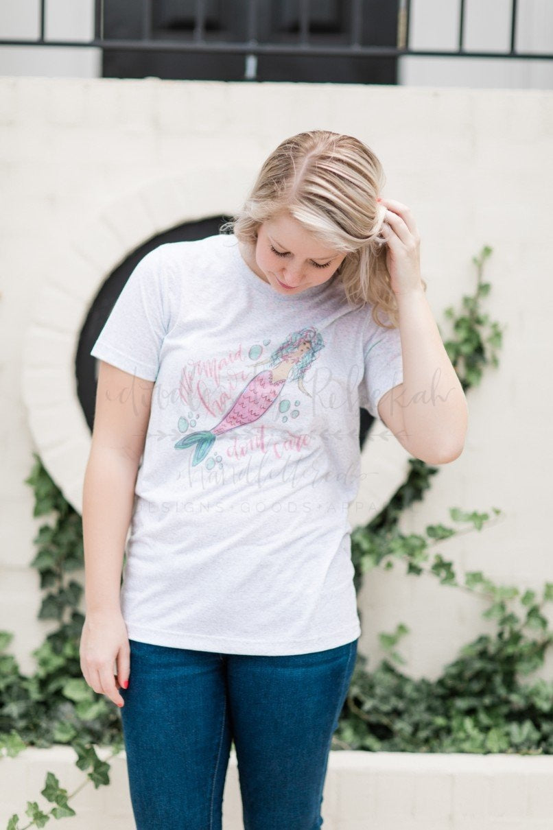 Mermaid Hair Don't Care Tee - Doodles by Rebekah
