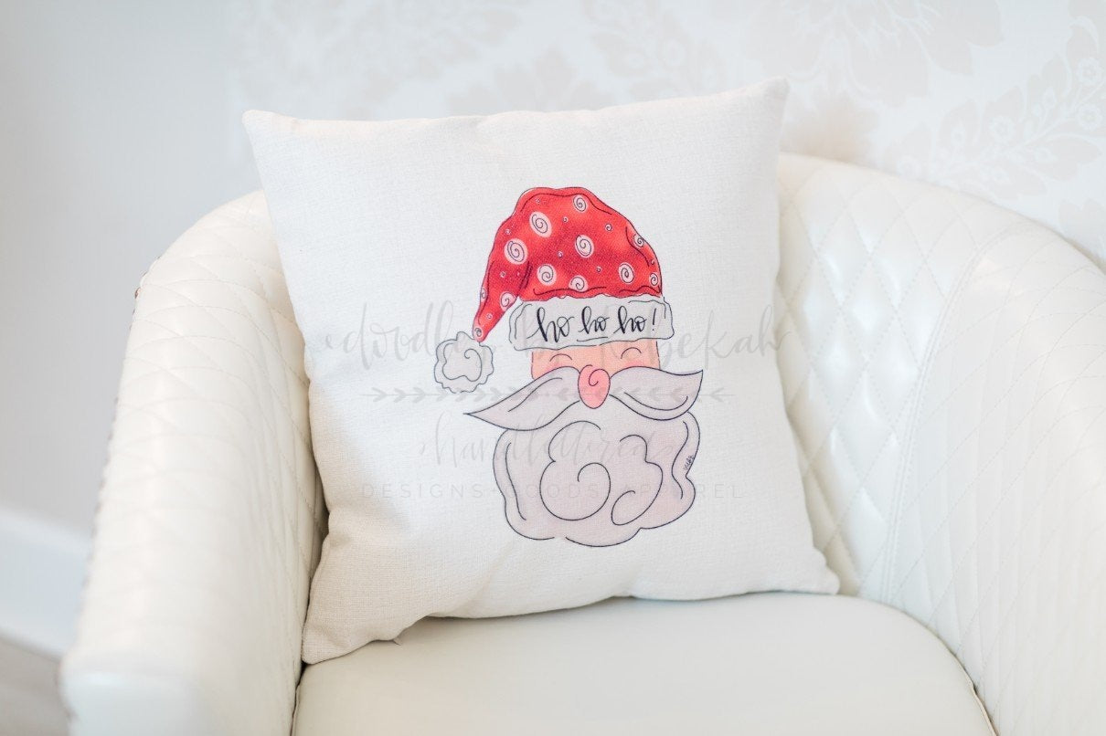 Ho, Ho, Ho! Pillow - Doodles by Rebekah