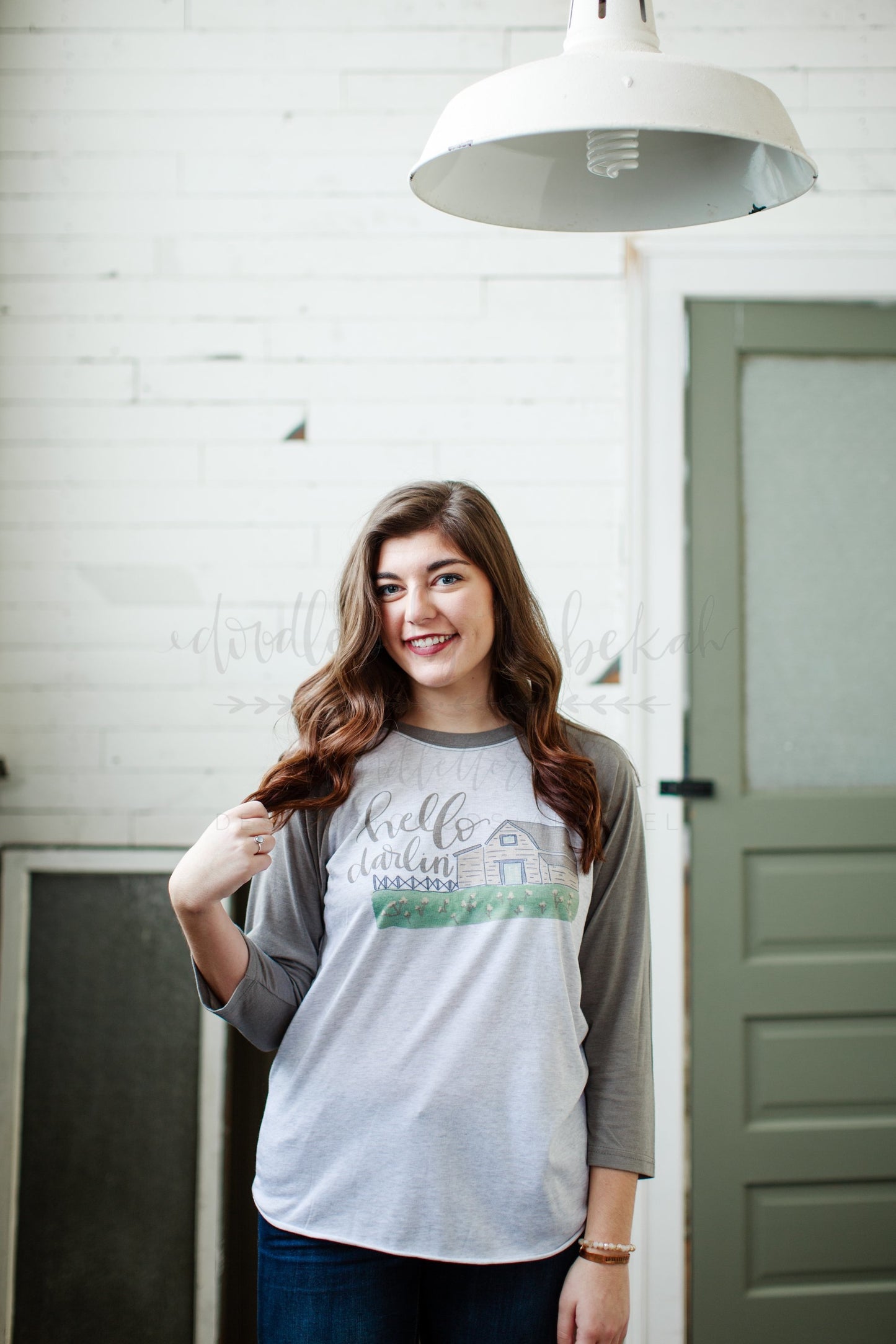 Hello Darlin Barn Raglan - Baseball Tee
