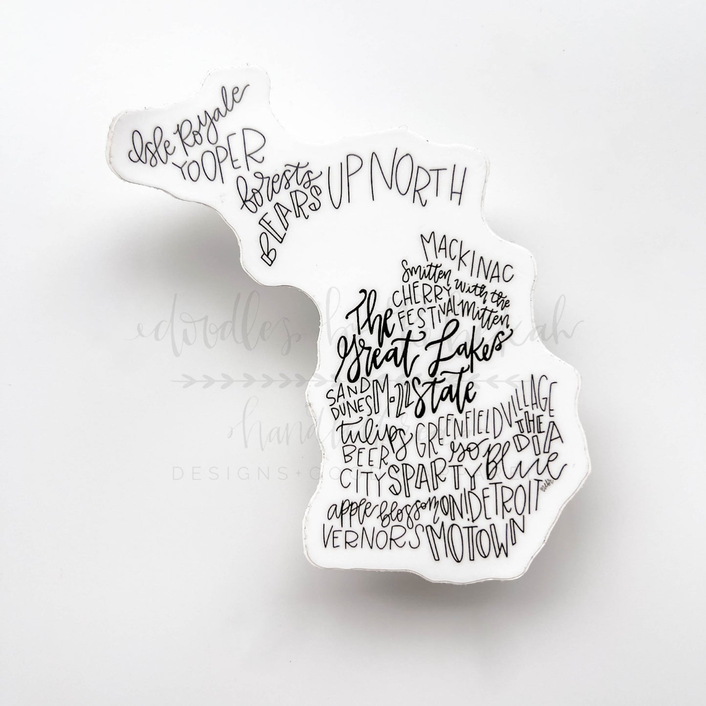 Michigan Word Art Sticker
