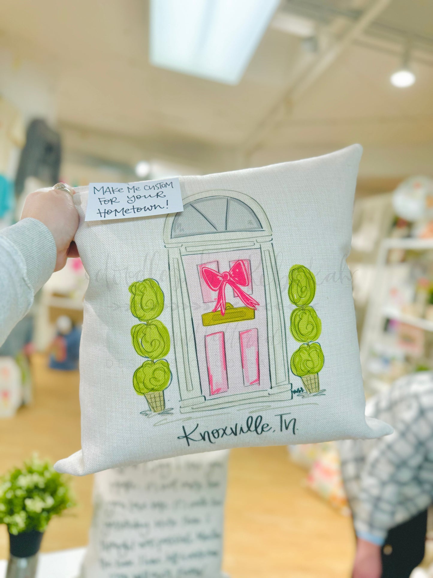 Front Door *Custom Town* Square Pillow