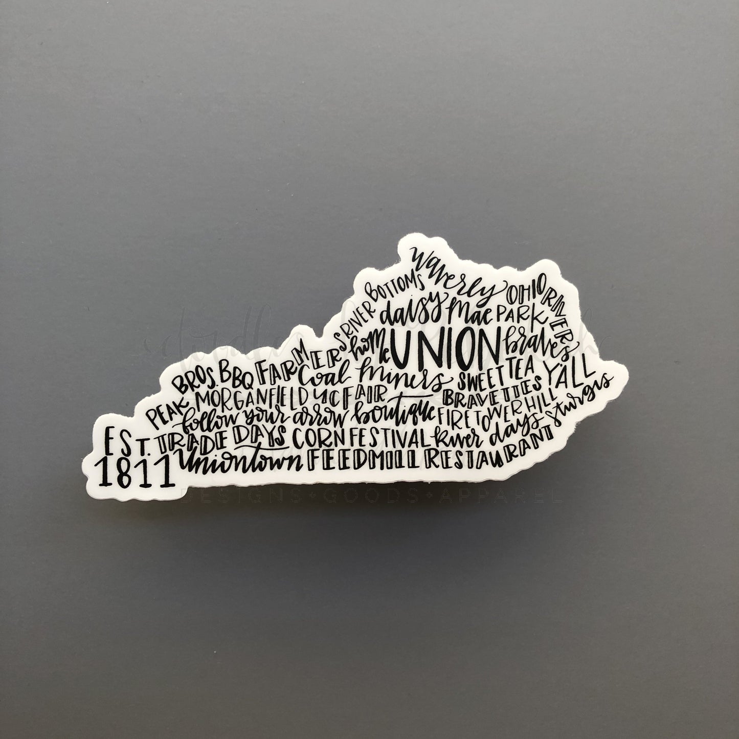 Union, KY Word Art Sticker - Doodles by Rebekah