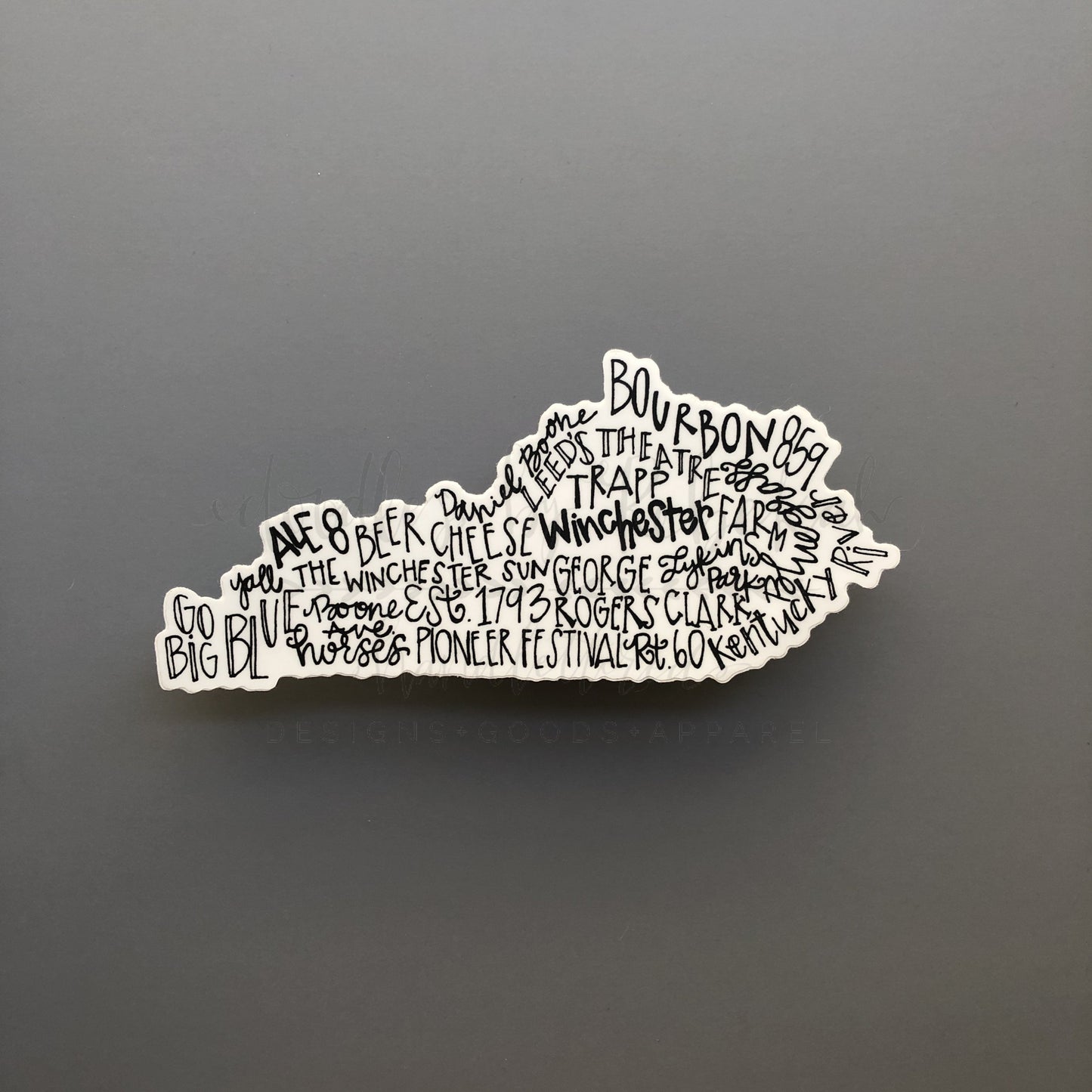 Winchester, KY Word Art Sticker - Doodles by Rebekah