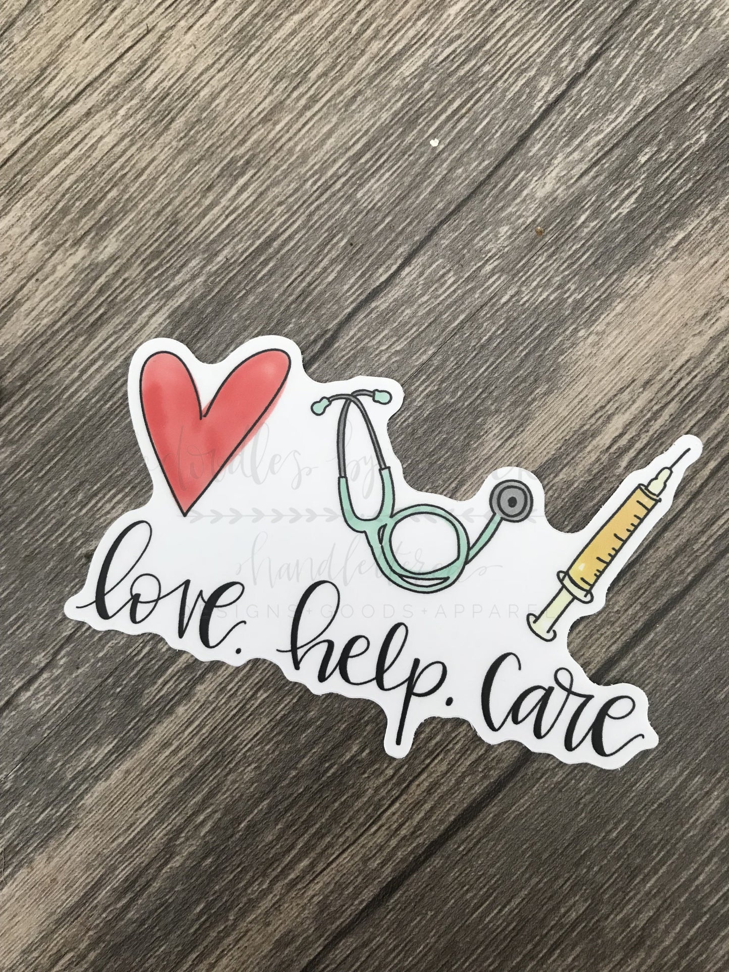 Love. Help. Care. Sticker - Doodles by Rebekah
