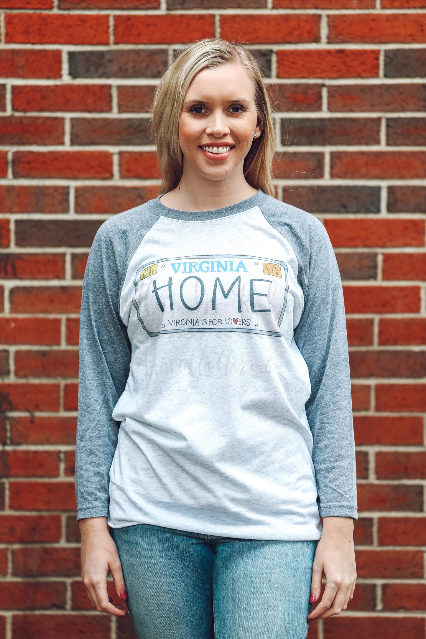 Virginia License Plate Raglan - Baseball Tee