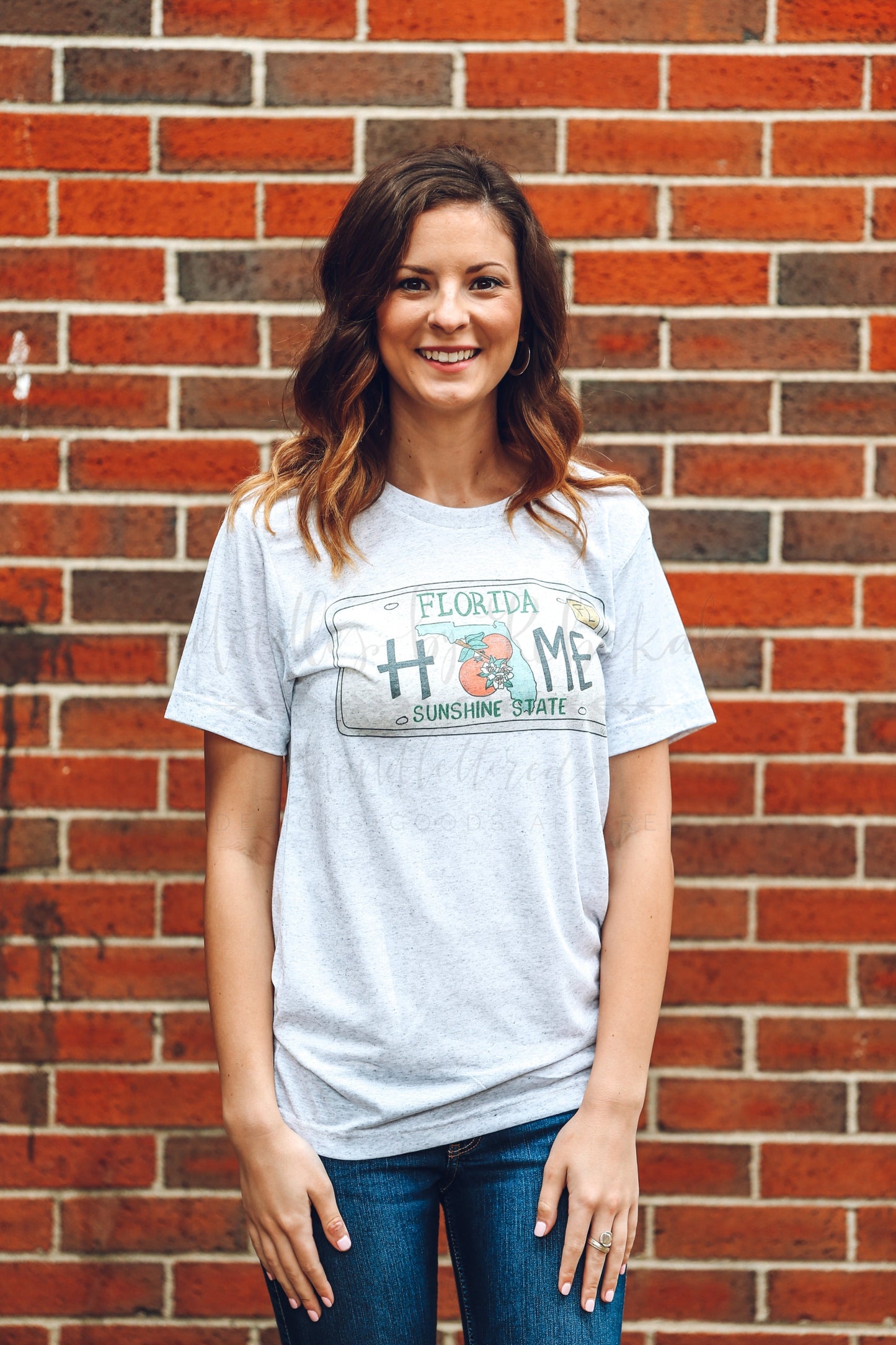 Florida License Plate Tee - Doodles by Rebekah