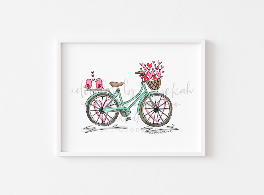 Valentine's Bike 8x10 Print