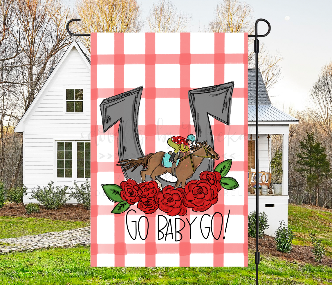 Go Baby Go (Horseshoe) Garden Flag
