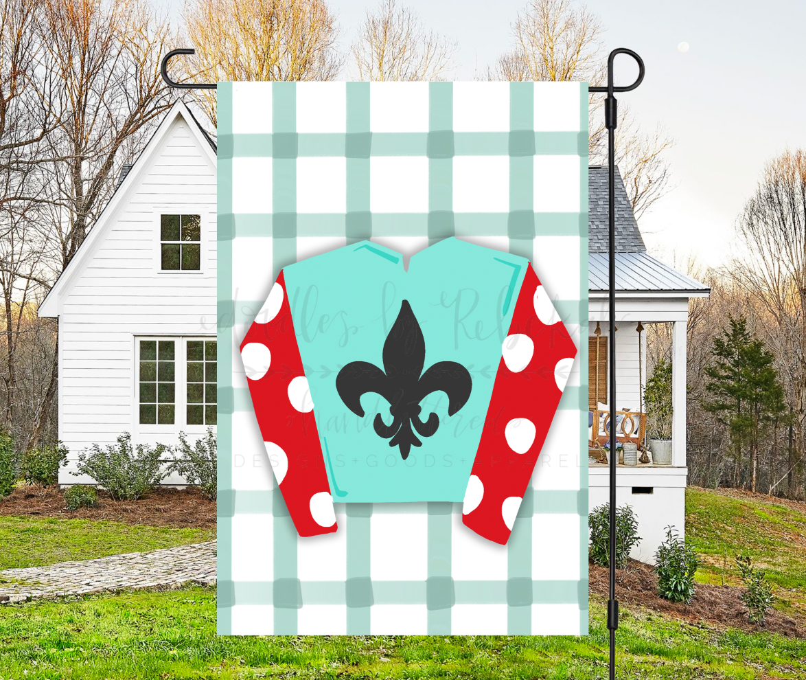 Jockey Silk (Fleur Di Lis) Garden Flag