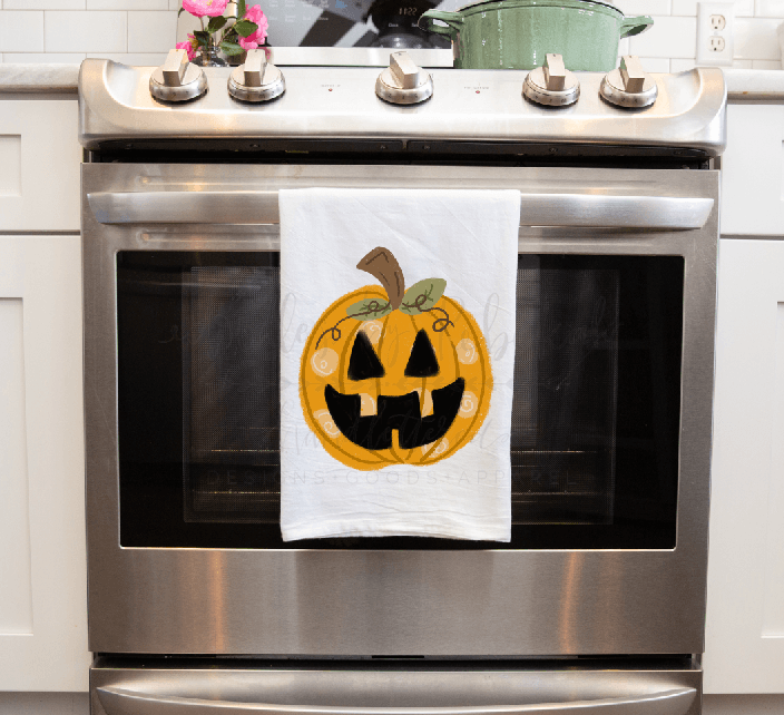 Jack-O-Lantern Tea Towel